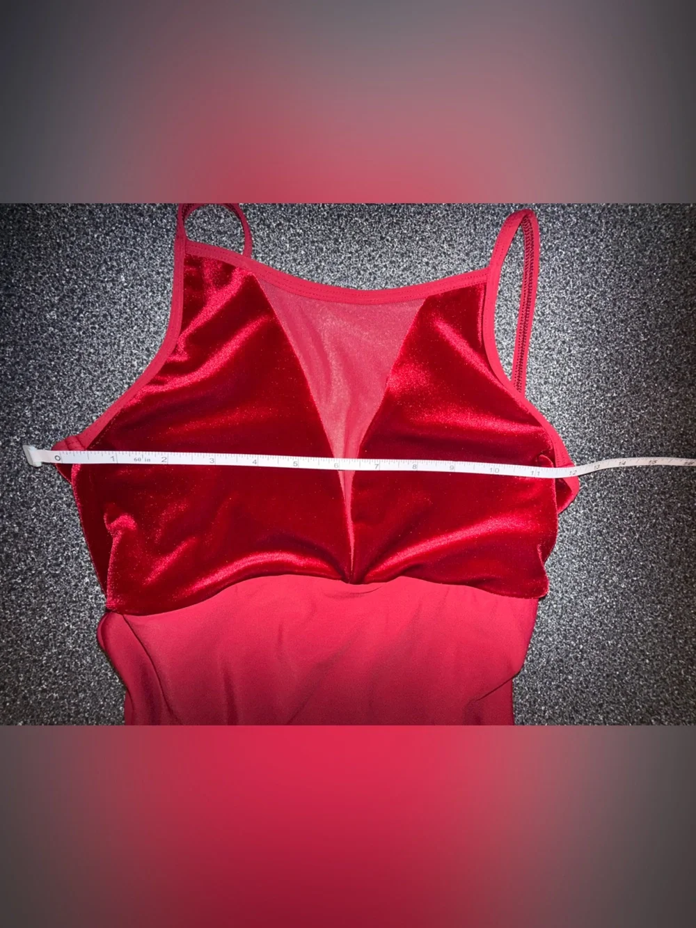 Eleve Dance Wear Red Velvet Leotard Size Adult Small